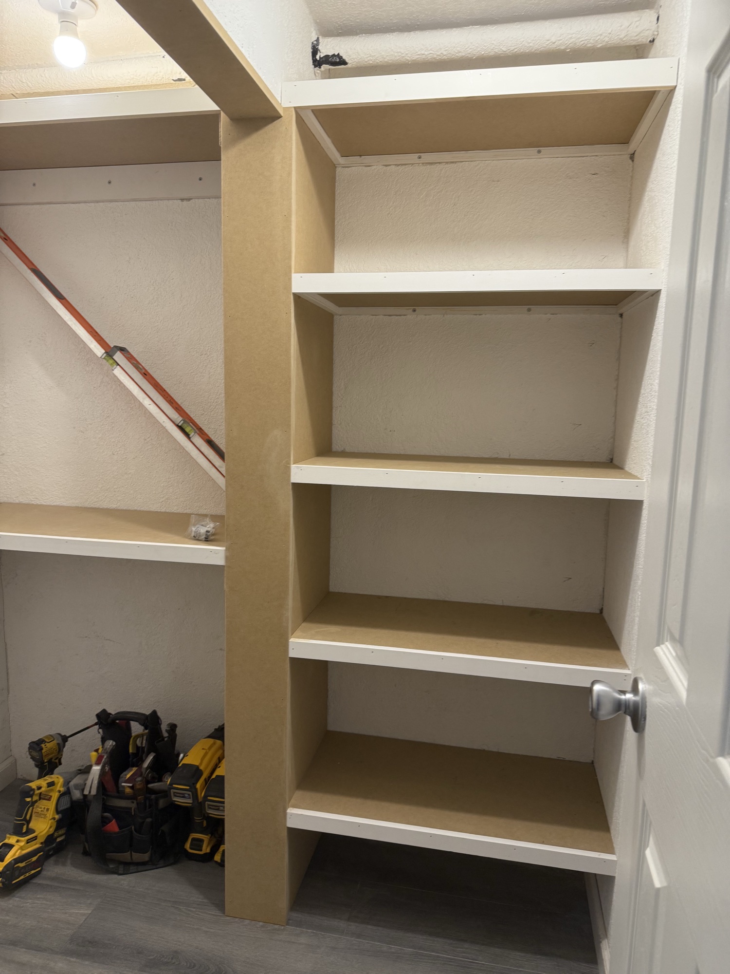 Adjustable pantry shelving custom build