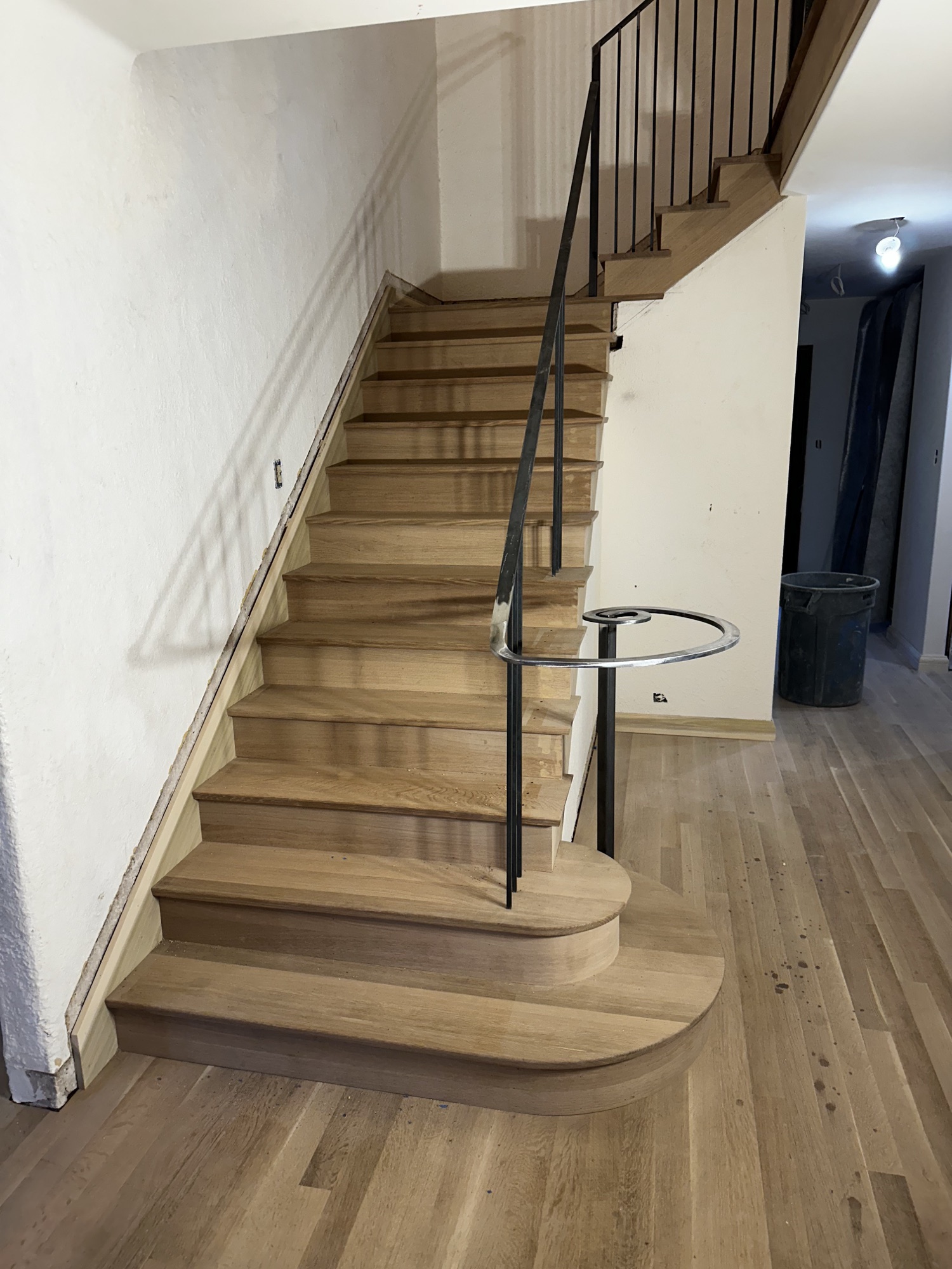 Custom oak staircase upper landing