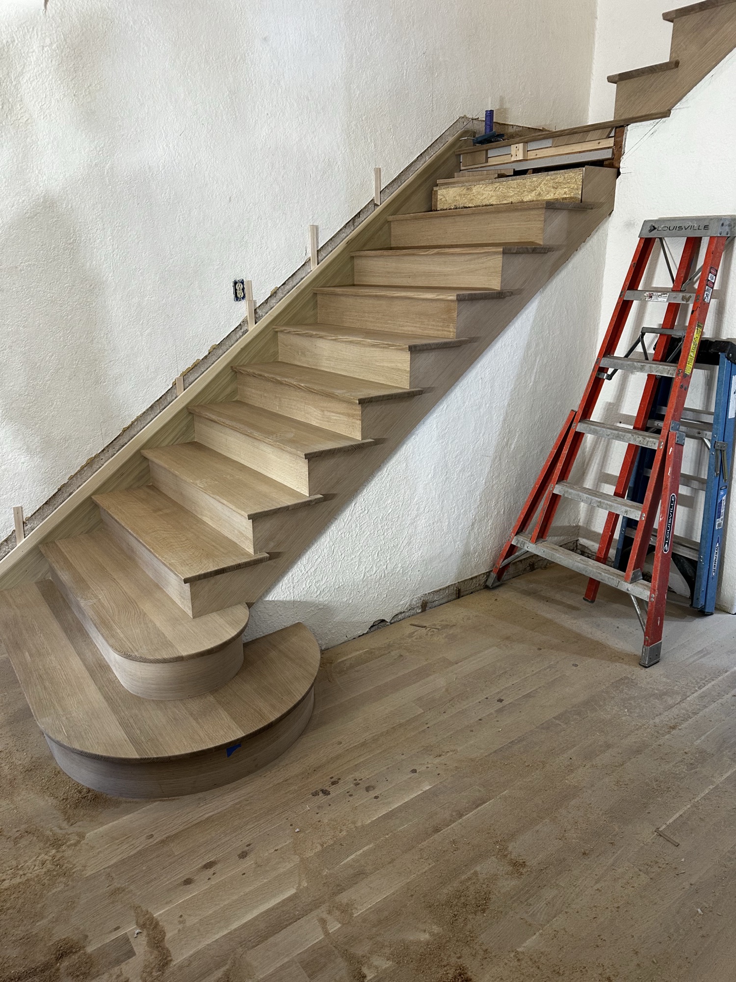 Oak stairs finish stage