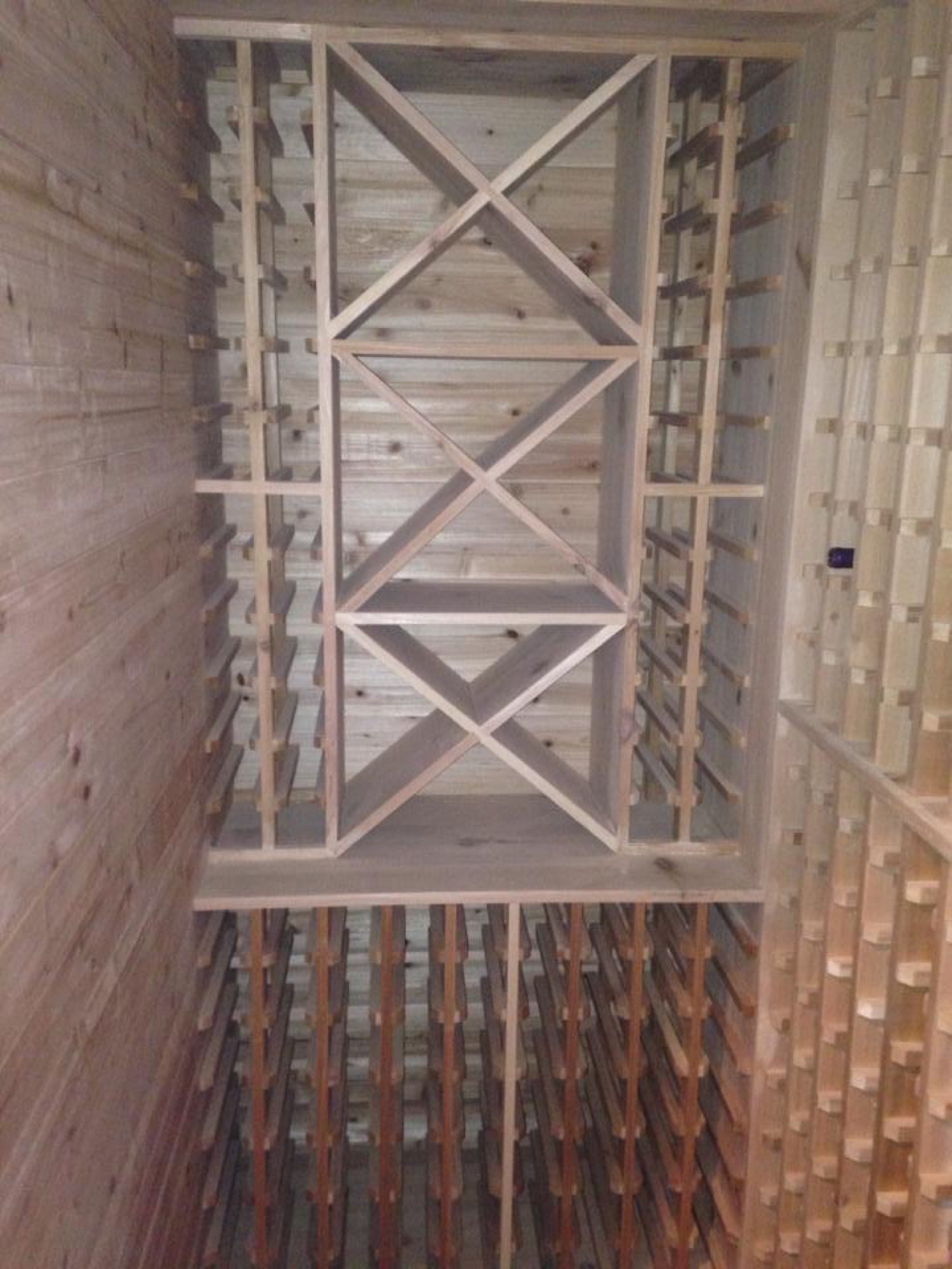 Custom wine cellar cedar racks