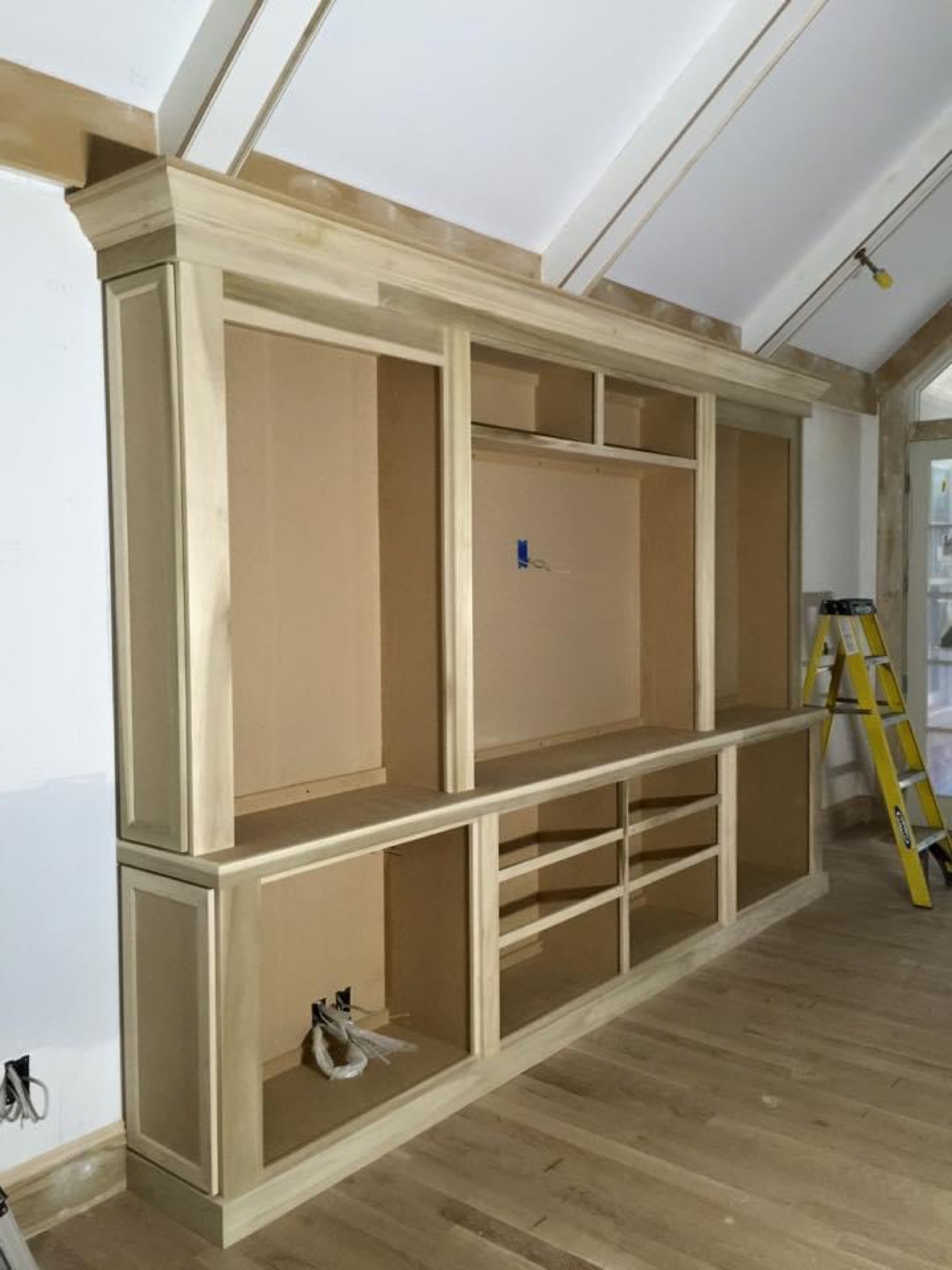 Mudroom hall-tree with upper cubbies