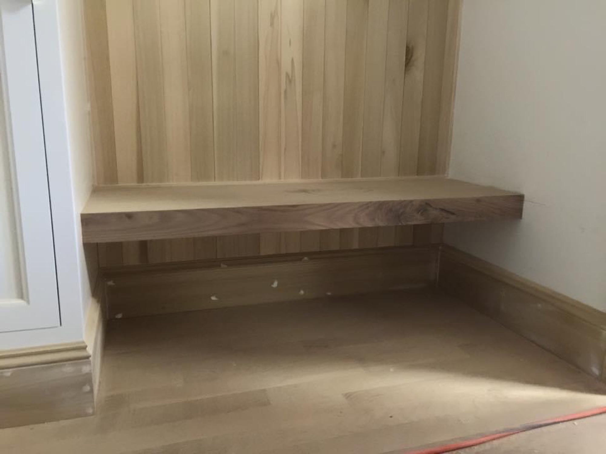 Custom mudroom nearing completion