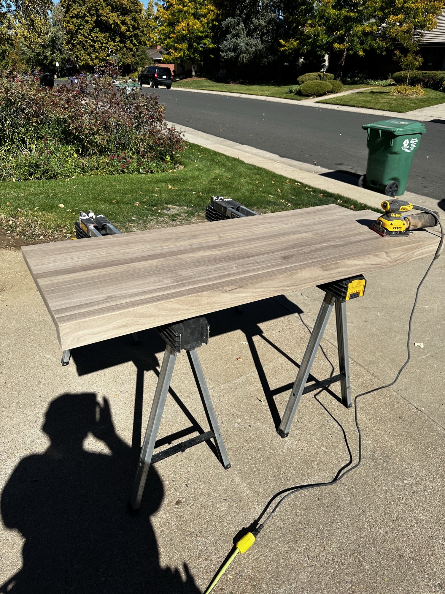 Walnut slab countertop finish prep