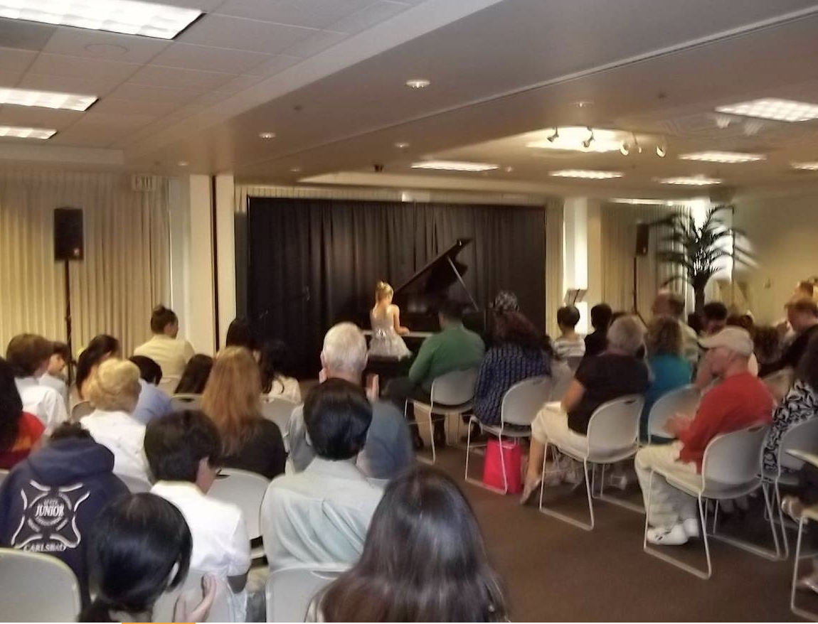 Advanced student at piano recital